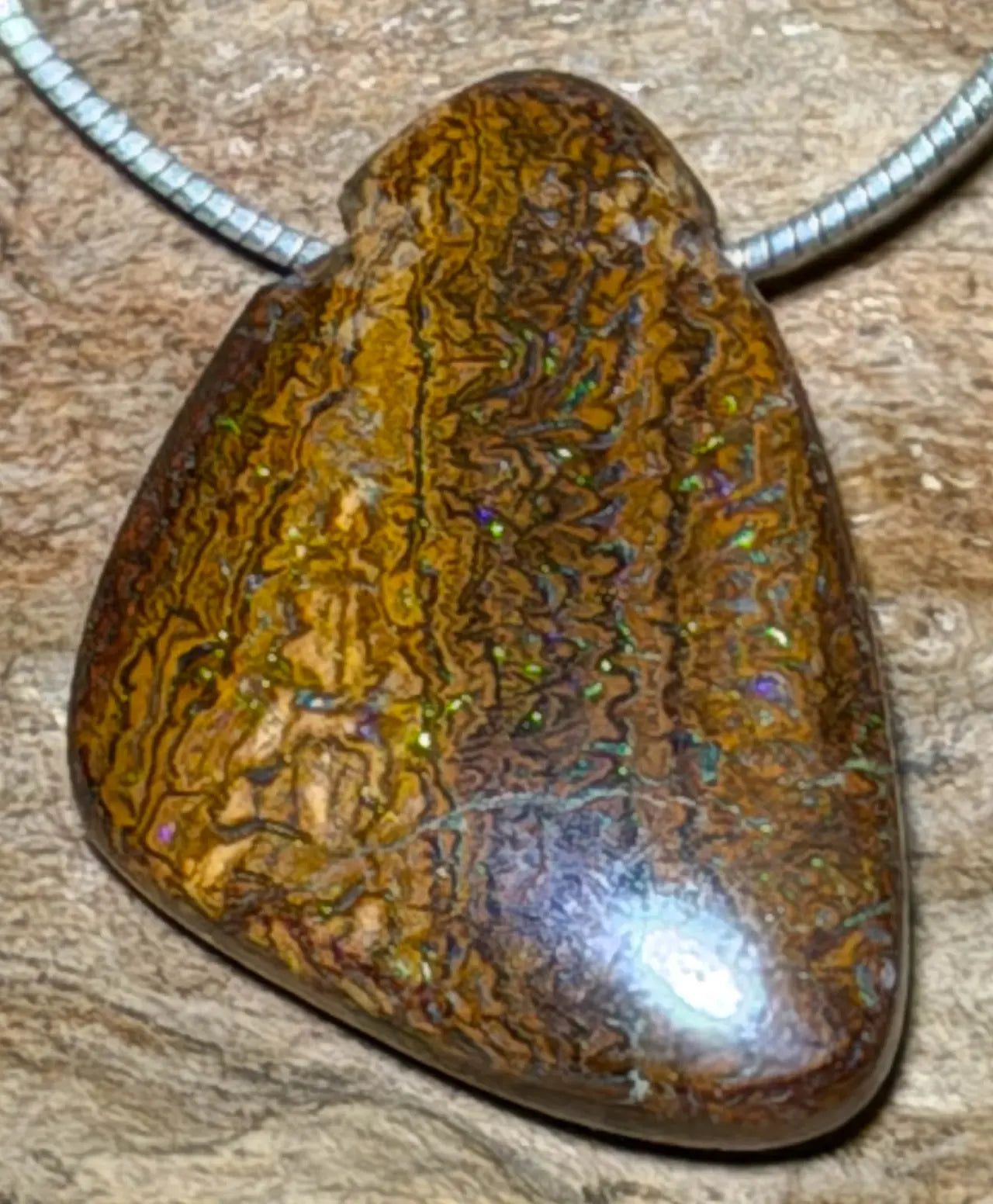 Australischer Boulder Opal Trommelstein Anhänger - Edelstein A Qualität #6201