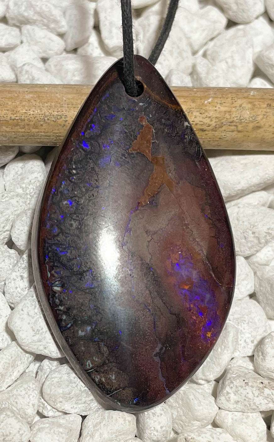 Australischer Boulder Opal Trommelstein Schmuck Ketten Anhänger - Edelstein A Qualität #5520