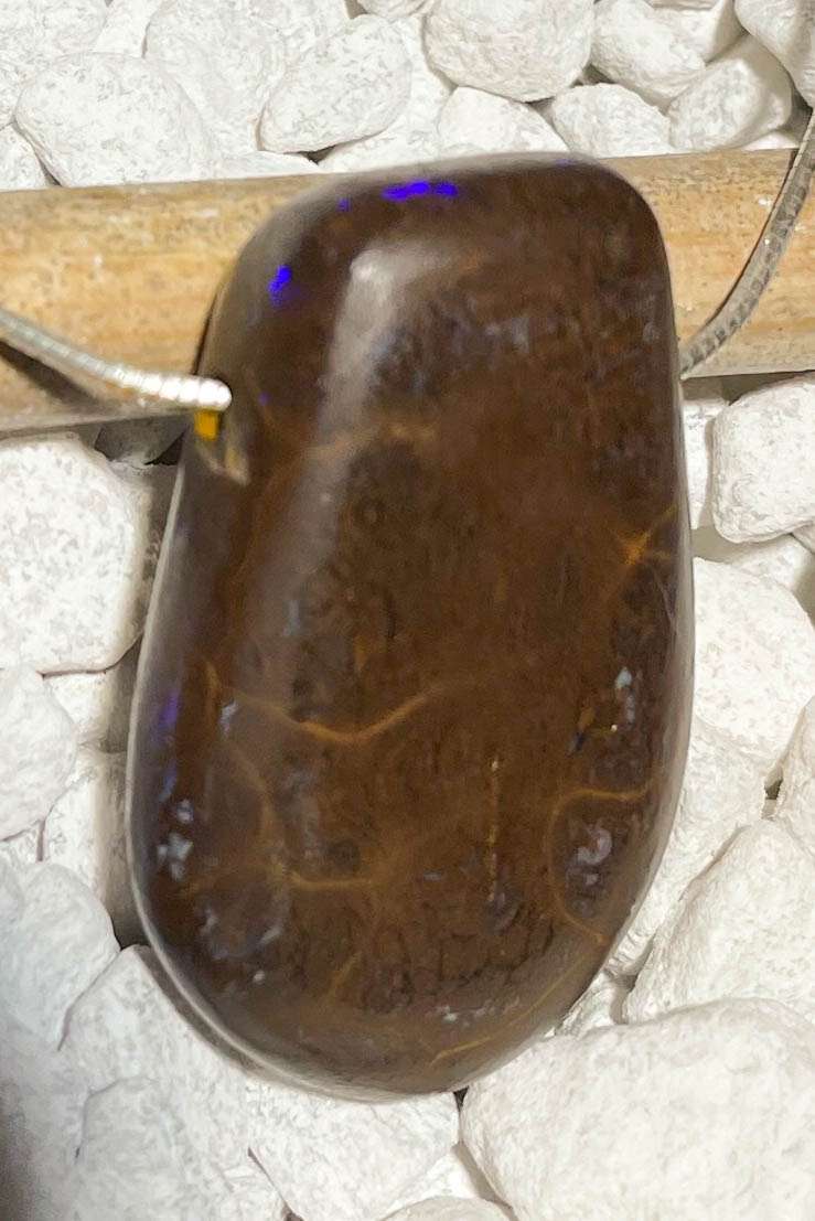 edler Australischer Boulder Opal Trommelstein Schmuck Ketten Anhänger - Edelstein A Qualität #5249