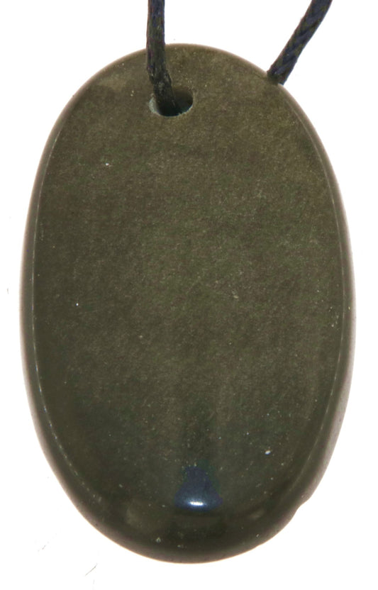 Goldobsidian - Obsidian Trommelstein Edelstein Cabochon Schmuck Ketten Anhänger - A Qualität #7157