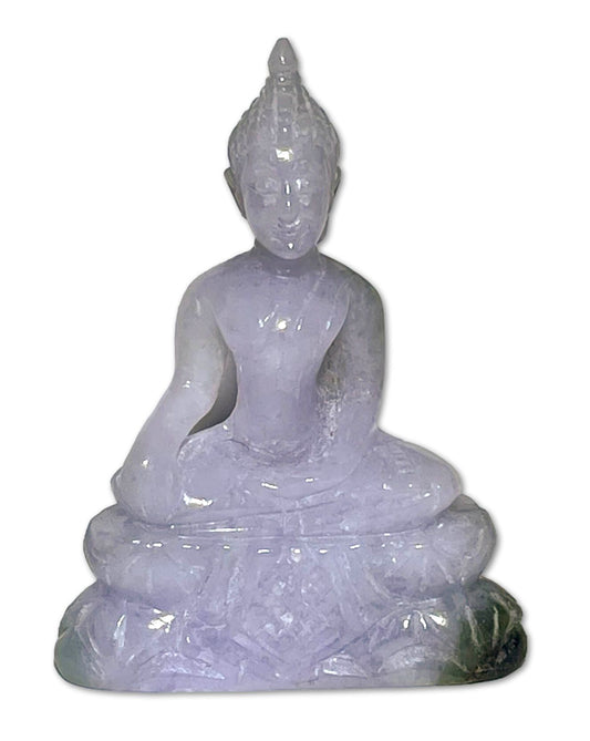 Buddha Figur aus Burma Lavendel Jade - Handgeschnitzt - AAA Qualität #5377