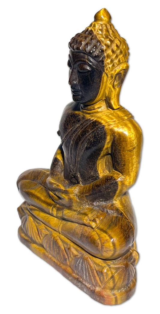 Buddha Figur aus Tigerauge - Handgeschnitzt - AAA Qualität #5379