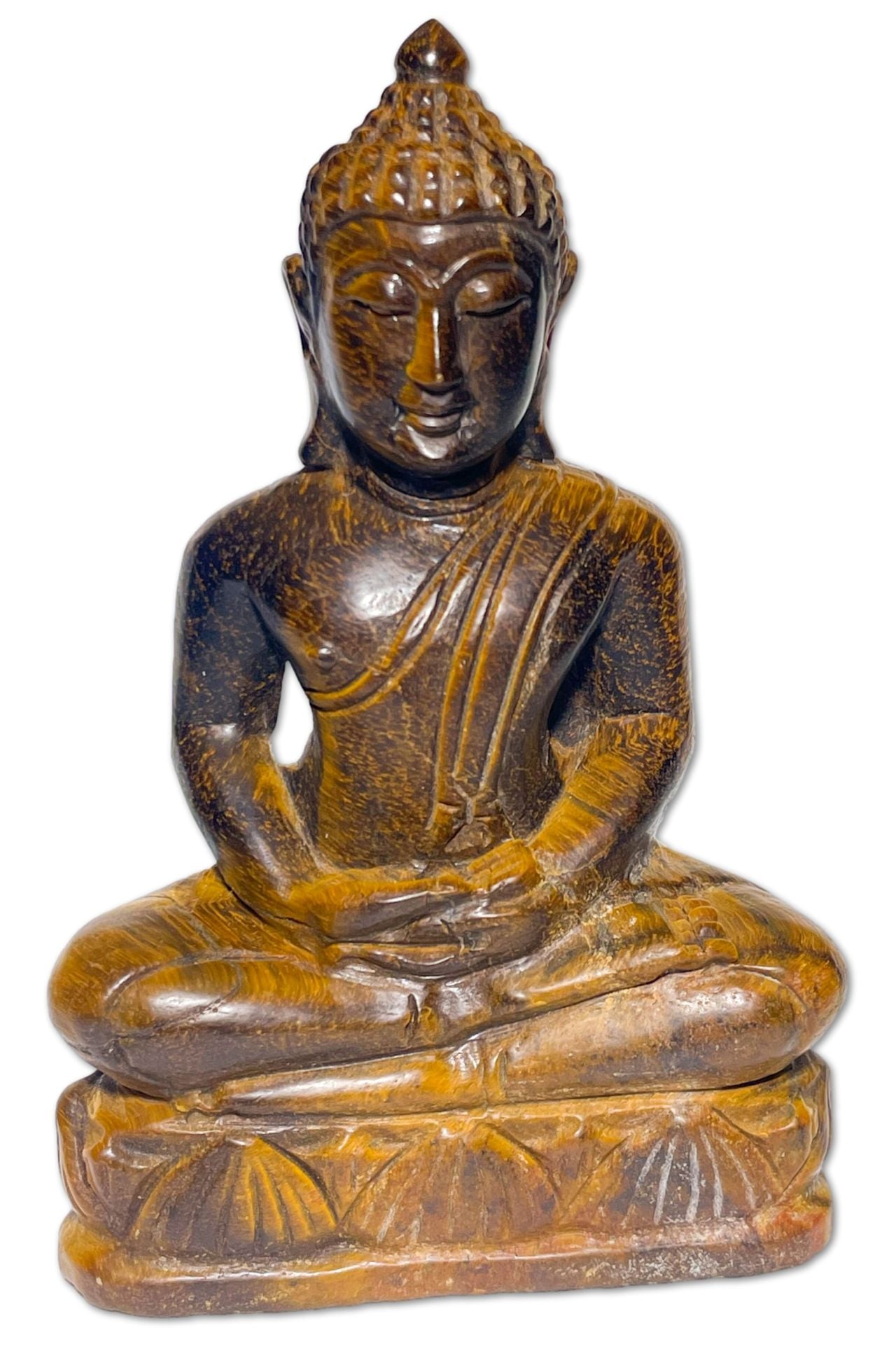 Buddha Figur aus Tigerauge - Handgeschnitzt - AAA Qualität #5379