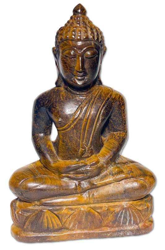 Buddha Figur aus Tigerauge - Handgeschnitzt - AAA Qualität #5379