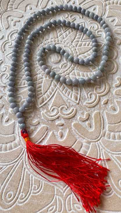Edelstein Kette - Collier aus blauer Burma Jade - Edelsteinkette - 925er Silber Schmuck #7196