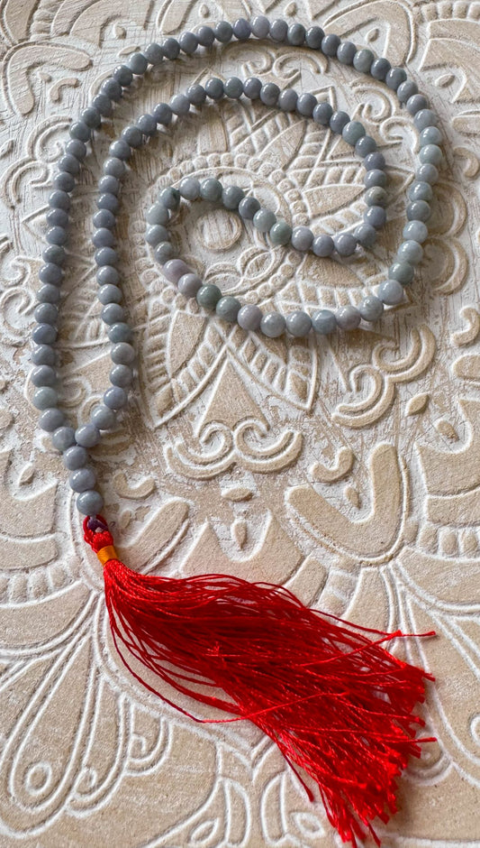 Edelstein Kette - Collier aus blauer Burma Jade - Edelsteinkette - 925er Silber Schmuck #7196