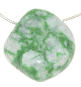 Colgante de jade birmano de tambor, piedra preciosa de calidad A #5064