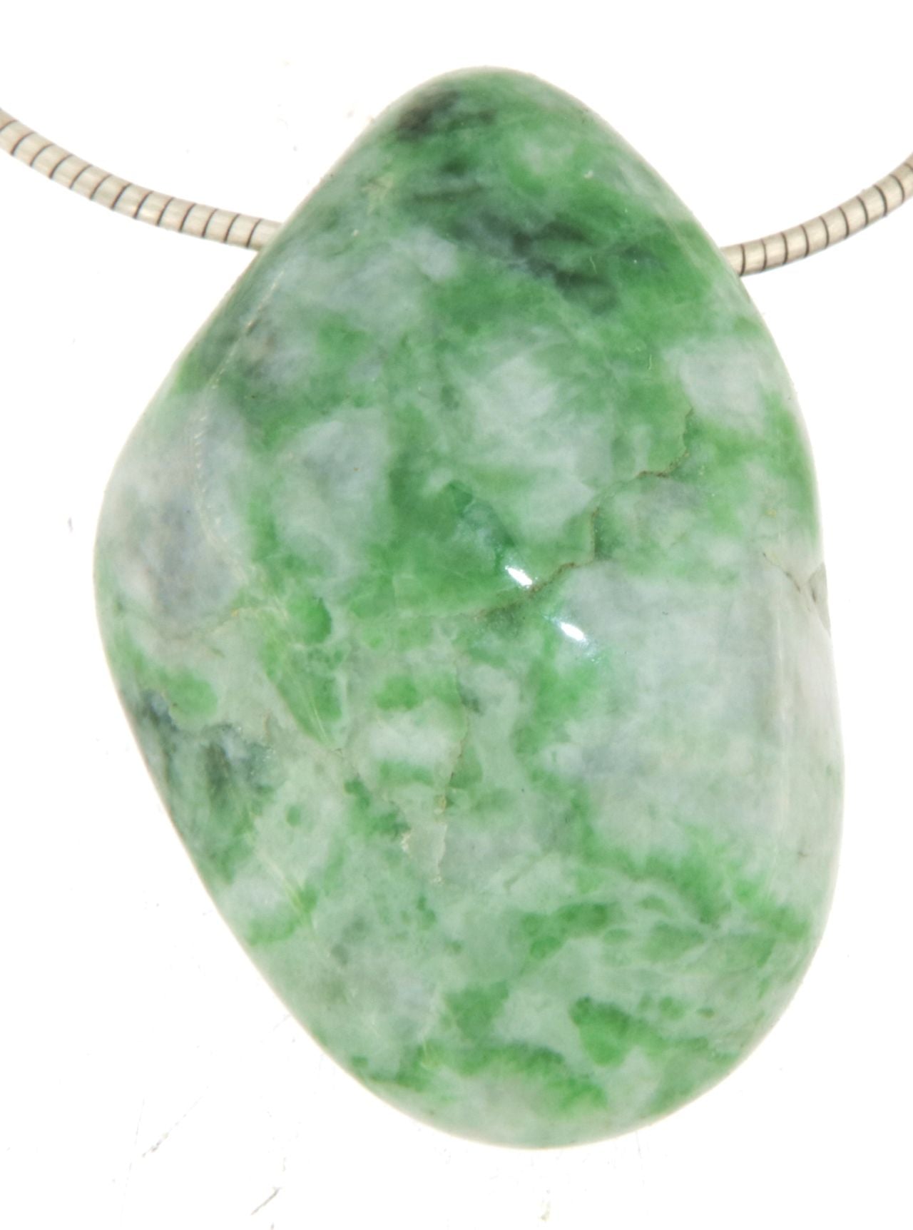 Burma Jade Trommelstein Anhänger - Edelstein - Schmuck Ketten Anhänger A Qualität #5049