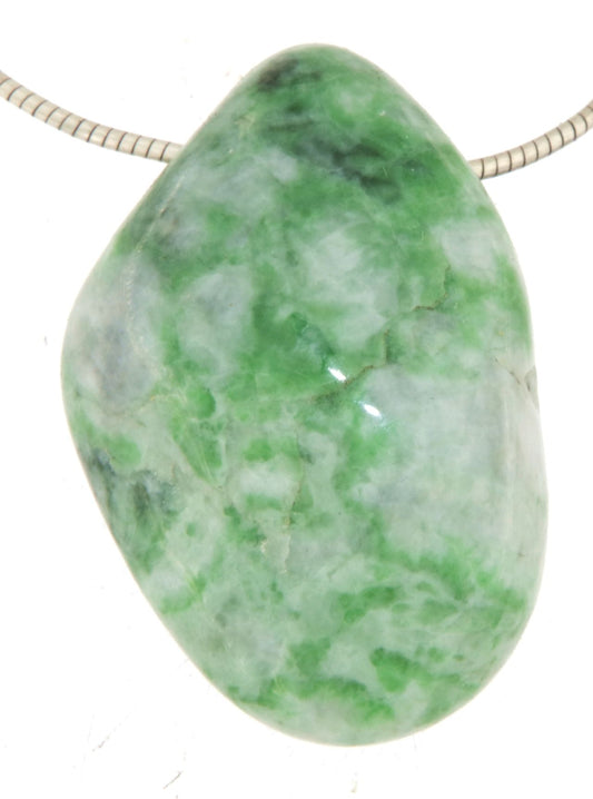 Burma Jade Trommelstein Anhänger - Edelstein - Schmuck Ketten Anhänger A Qualität #5049