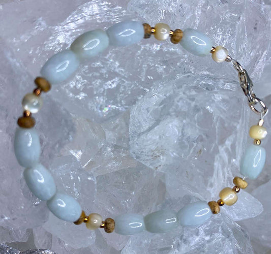 Burma Jade Edelstein Schmuck Armband - Edelsteinarmband - 925er Silber - #6227