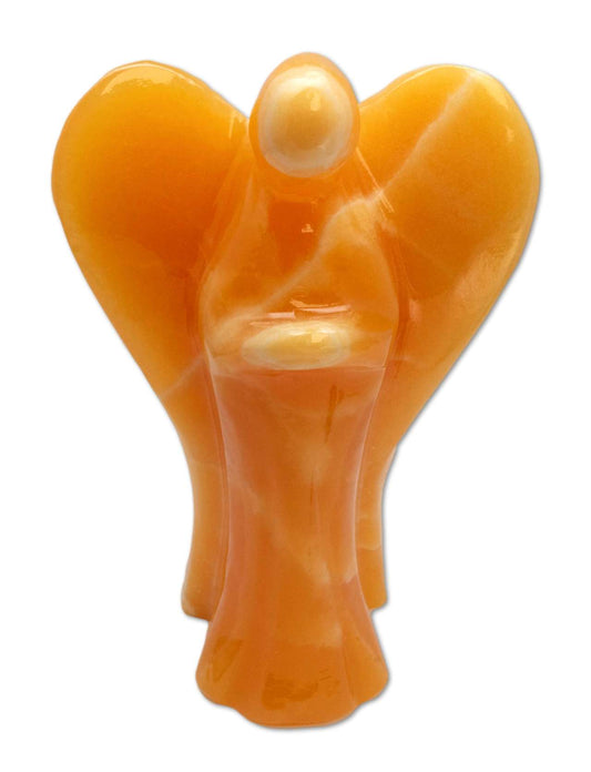 Orangencalcit Engel ca. 15cm - Edelstein Figur A Qualität #5099