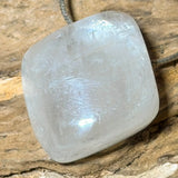 Calcita blanca piedra rodada gema joya colgante de collar - Calidad A - #5446