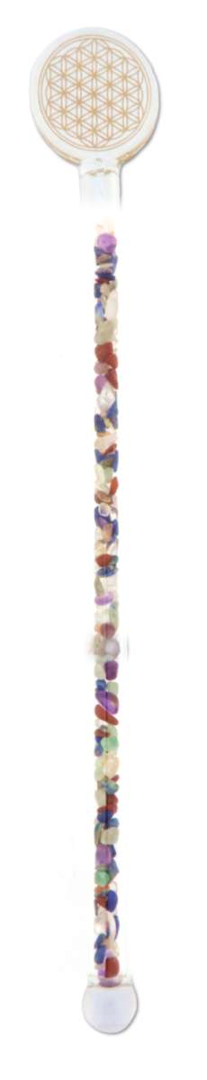 Chakra PREMIUM Vital Crystal Water Stick - Blume des Lebens - Wasseraufbereitung - Edelsteinwasser