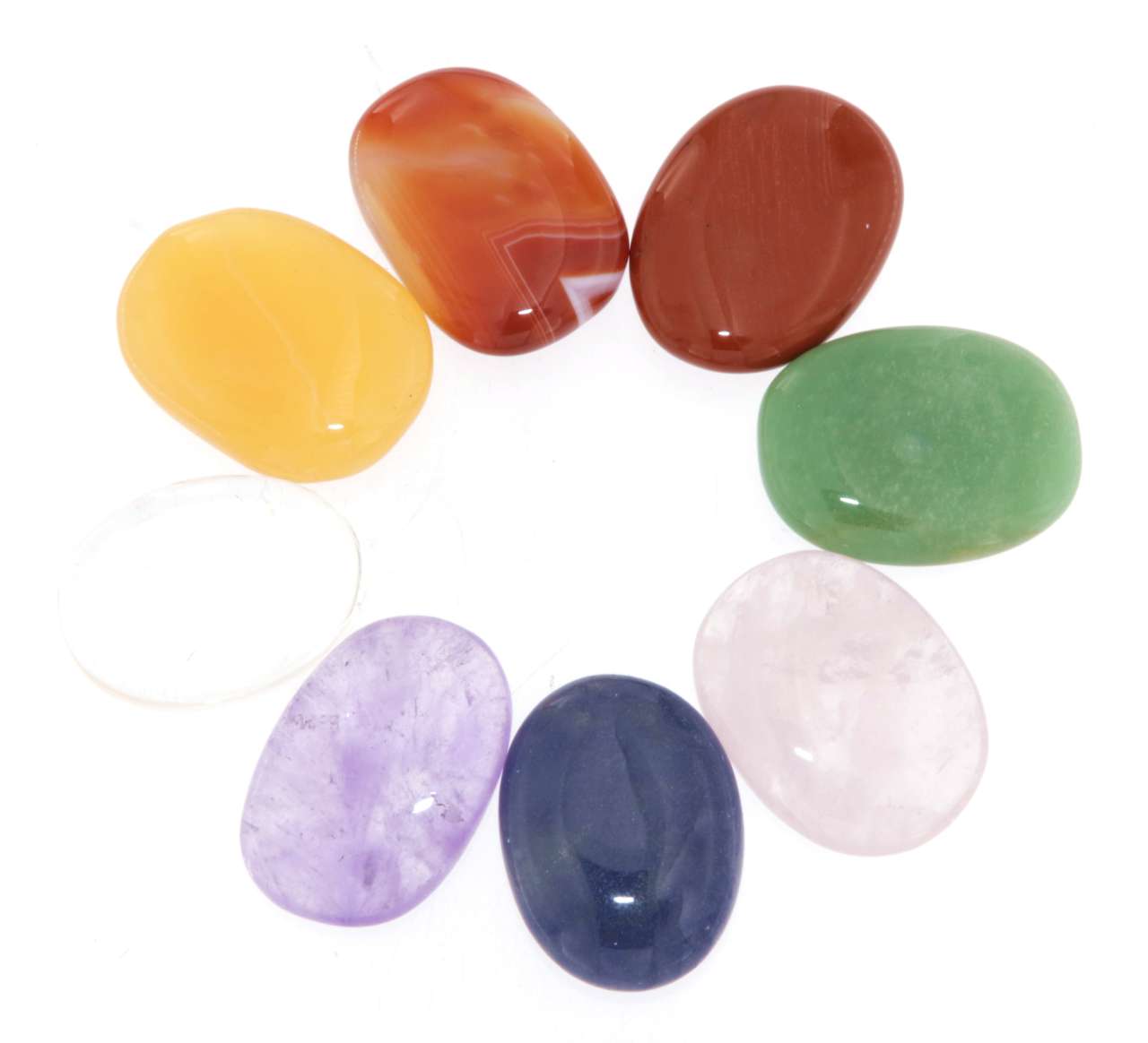Chakra Steine Edelsteine Set incl. Karte - Mineralien - Auflagestein - Massage