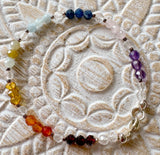 Chakra Edelstein Armband - Edelsteinarmband - Citrin - Aquamarin - Amethyst 925er Silber Schmuck #5832
