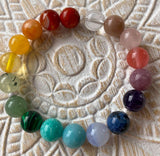 Chakra Bergkristall - Amethyst - Citrin - Edelstein Armband - Schmuck - 925er Silber A Qualität #6851