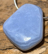 blauer Chalcedon Trommelstein Edelstein Schmuck Ketten Anhänger - A Qualität #5349 - seelensteinchen
