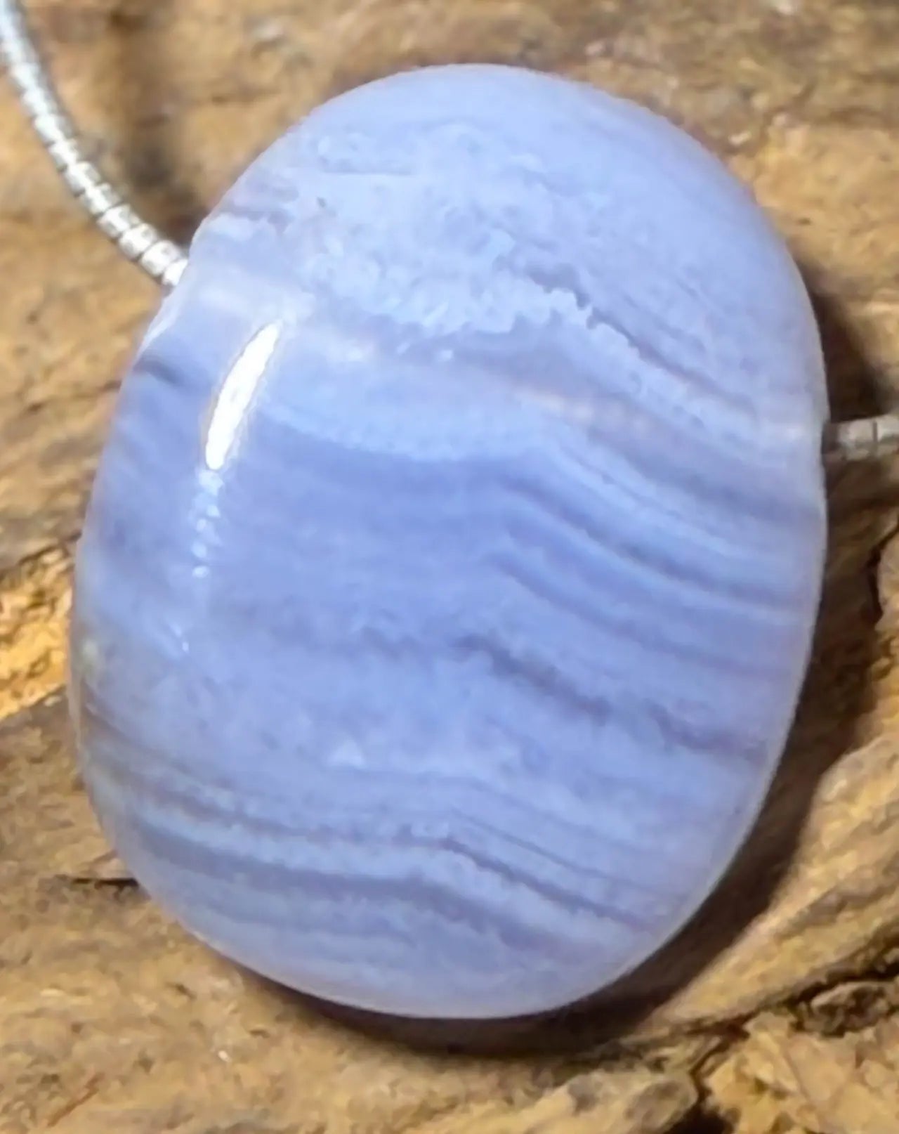 blauer Chalcedon Trommelstein Edelstein Schmuck Ketten Anhänger - A Qualität #5348 - seelensteinchen