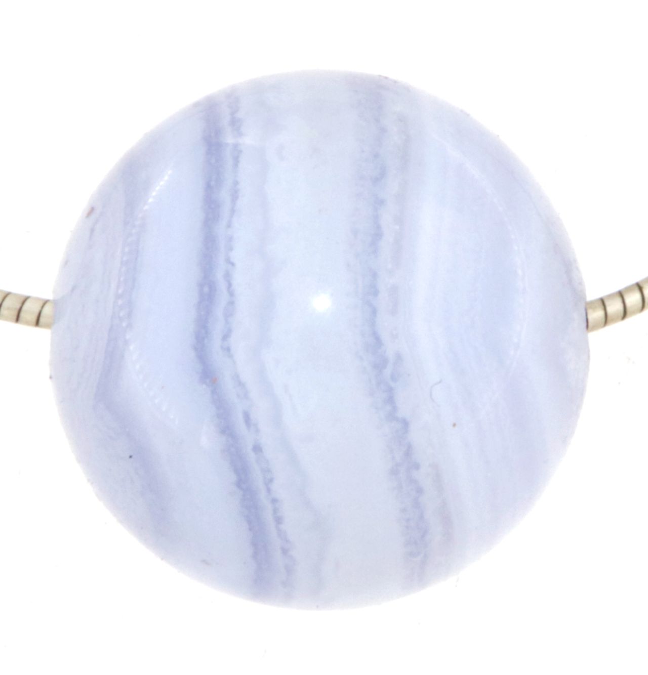 blauer Chalcedon Kugel Anhänger 18mm - Trommelstein Schmuck Anhänger - Edelstein A Qualität #5986