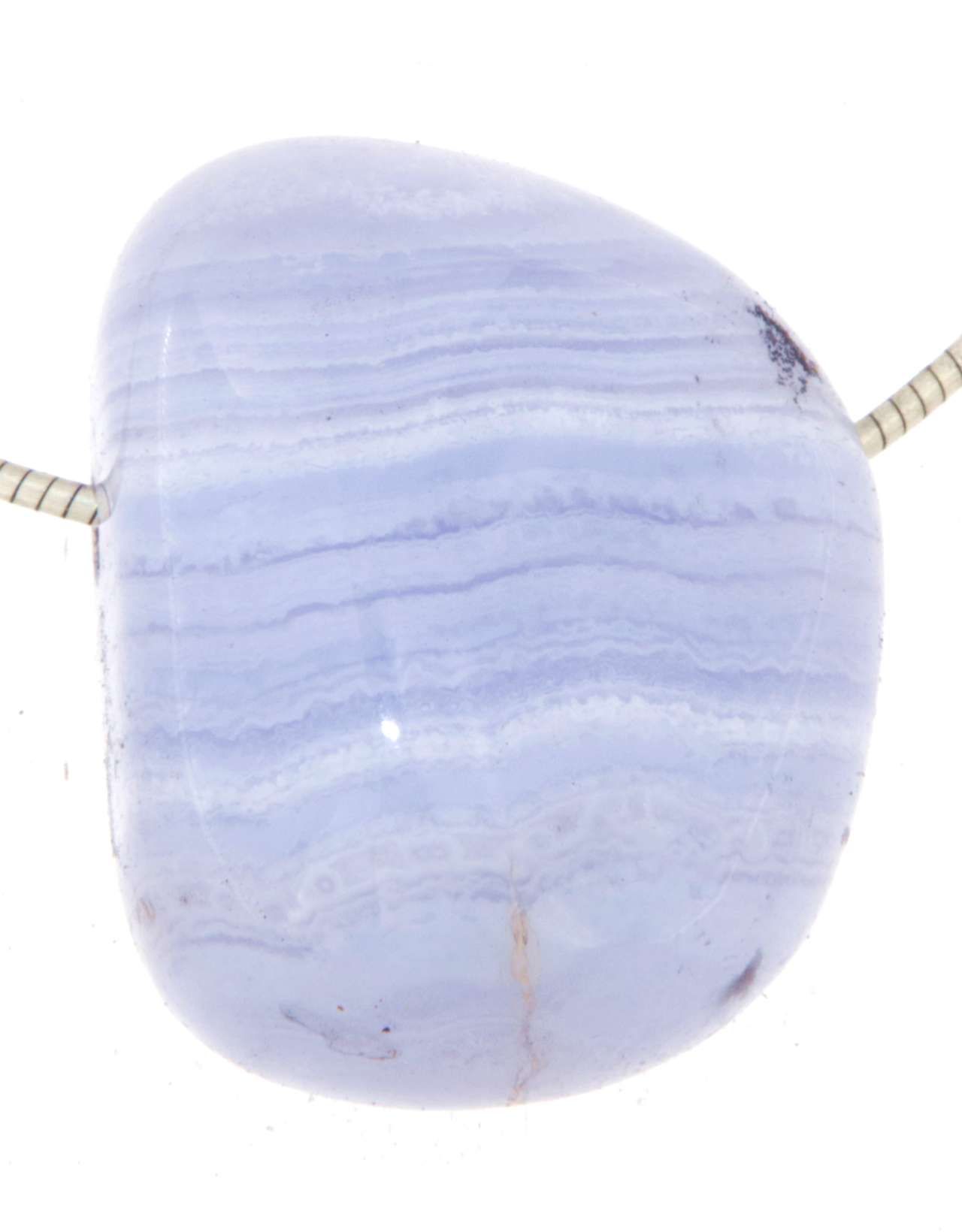 blauer Chalcedon Trommelstein Edelstein Schmuck Anhänger - A Qualität #0512