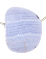 Calcedonia azul, piedra pulida, joya, colgante - Calidad A #0512