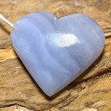 Blauer Chalcedon Herzanhänger 28 × 30 mm – Edelstein Herz #8201