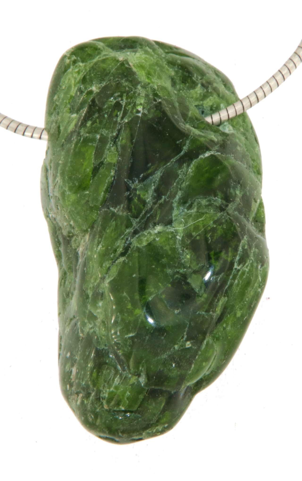 Chromdiopsid Trommelstein Schmuck Ketten Anhänger - A Qualität #0574