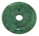 Chrysokoll Donut - PI Scheibe - Edelstein Schmuck Ketten Anhänger 40mm - A Qualität #6371