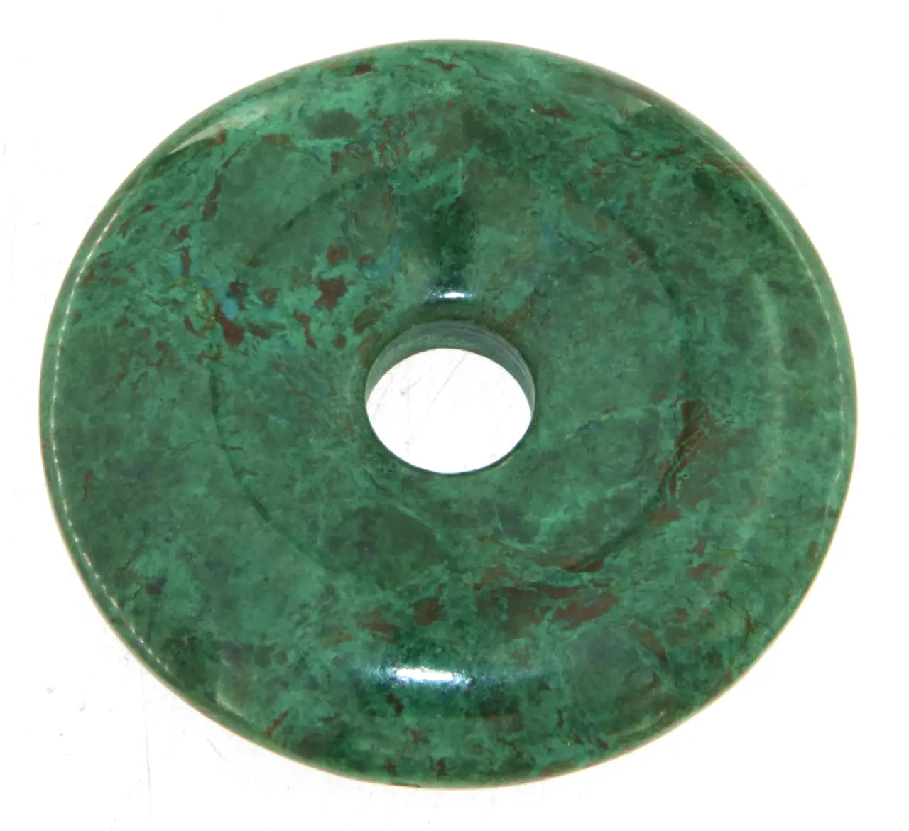 Chrysokoll Donut - PI Scheibe - Edelstein Schmuck Ketten Anhänger 40mm - A Qualität #6371