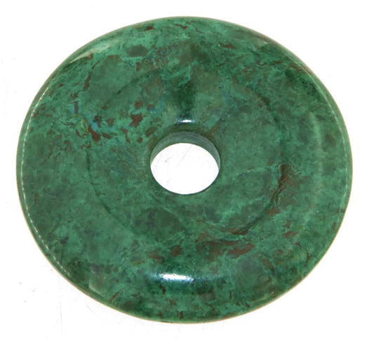 Chrysokoll Donut - PI Scheibe - Edelstein Schmuck Ketten Anhänger 40mm - A Qualität #6371