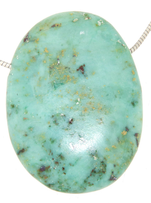 Chrysokoll Trommelstein Edelstein Schmuck Ketten Anhänger - A Qualität #5541