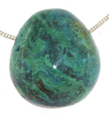 Chrysocolla Tumbled Stone Gemstone Jewelry Chain Pendant - A Quality #0573