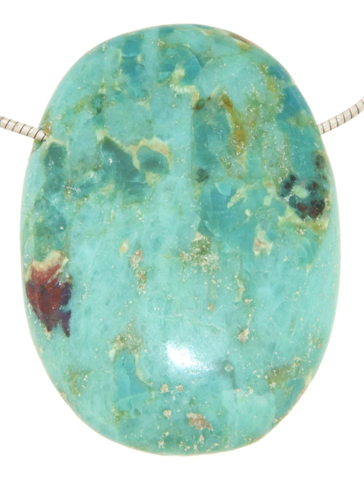 Chrysokoll Trommelstein Edelstein Schmuck Ketten Anhänger - A Qualität #5540