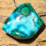 Malachit - Chrysokoll Edelstein Trommelstein Schmuck Anhänger - A Qualität #7262