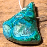 Malachit - Chrysokoll Edelstein Trommelstein Schmuck Anhänger - A Qualität #7261