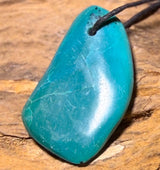 Chrysokoll Trommelstein Edelstein Schmuck Ketten Anhänger - A Qualität #7149