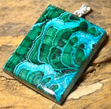 Malachit Chrysokoll Edelstein Schmuck Ketten Anhänger A Qualität - 925er Silber #7447 - seelensteinchen