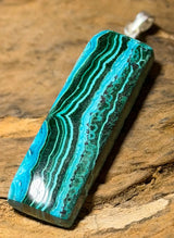 Malachit Chrysokoll Edelstein Schmuck Ketten Anhänger A Qualität - 925er Silber #7444 - seelensteinchen