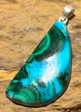 Malachit Chrysokoll Edelstein Schmuck Ketten Anhänger A Qualität - 925er Silber #7470 - seelensteinchen