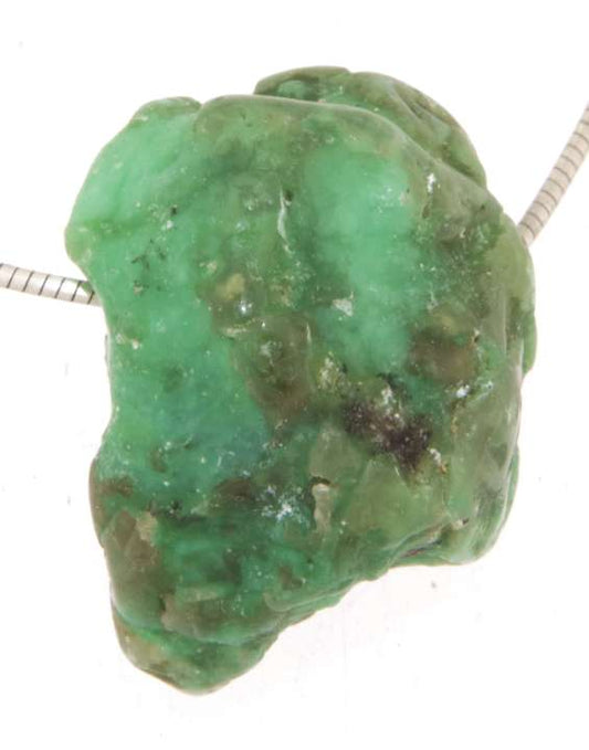 Chrysopras Trommelstein Edelstein Schmuck Ketten Anhänger - Edelsteinkette - Collier - A Qualität #6887