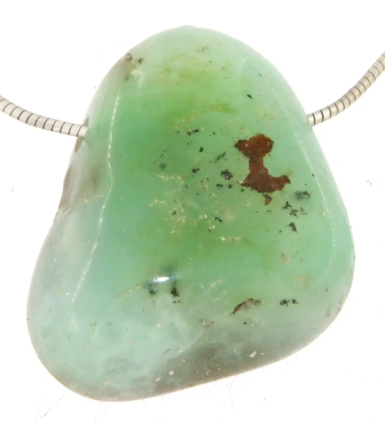 Chrysopras Trommelstein Edelstein Schmuck Ketten Anhänger - A Qualität #4052
