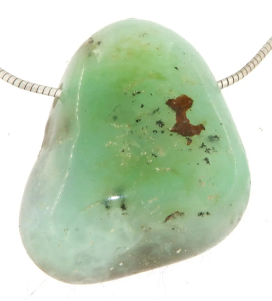 Chrysopras Trommelstein Edelstein Schmuck Ketten Anhänger - A Qualität #4052