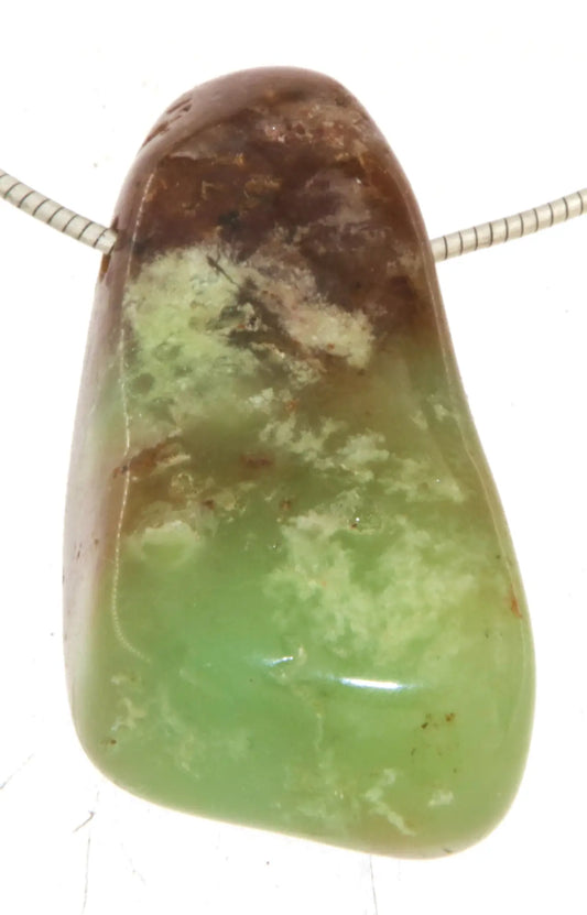 Chrysopras Trommelstein Edelstein Schmuck Ketten Anhänger - Edelsteinkette - Collier - A Qualität #6885