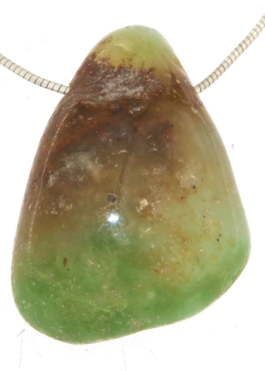 Chrysopras Trommelstein Edelstein Schmuck Ketten Anhänger - Edelsteinkette - Collier - A Qualität #6889