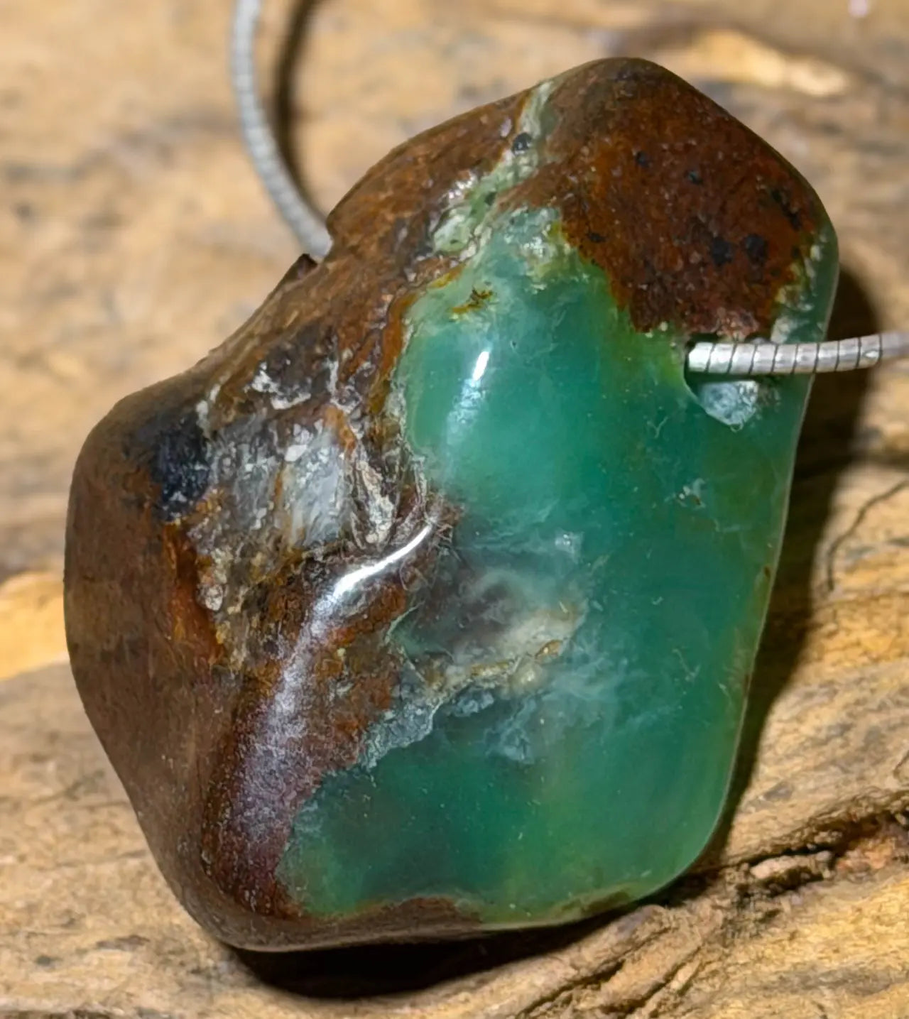 Chrysopras Trommelstein Edelstein Schmuck Ketten Anhänger - A Qualität #0496 - seelensteinchen