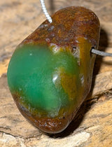 Crisoprasa, piedra tamboreada, gema, colgante de joya, collar de piedras preciosas, calidad A #6890 - seelensteinchen