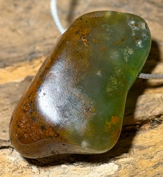 Chrysopras Trommelstein Edelstein Schmuck Ketten Anhänger Collier - A Qualität #6888 - seelensteinchen