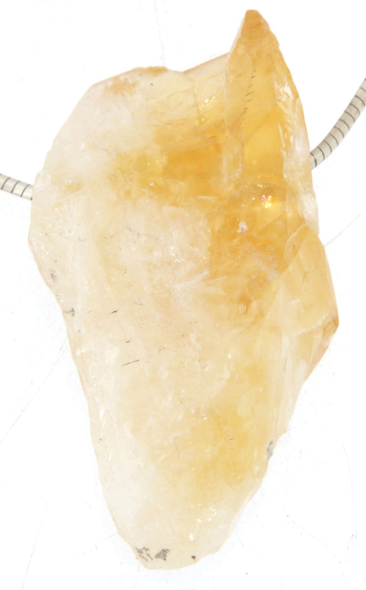 Citrin Rohstein Edelstein Trommelstein Schmuck Ketten Anhänger - A Qualität #6814