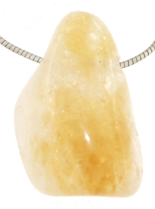 Citrin Edelstein Trommelstein Schmuck Ketten Anhänger - A Qualität #6580
