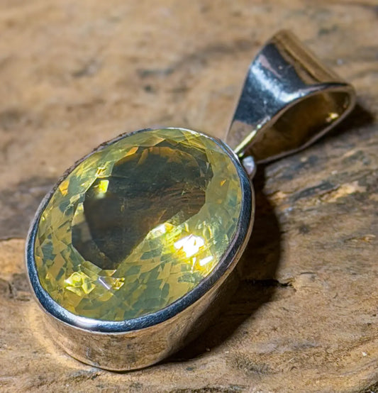 Citrin Edelstein Schmuck Ketten Anhänger facettiert A Qualität - 925er Silber #7416